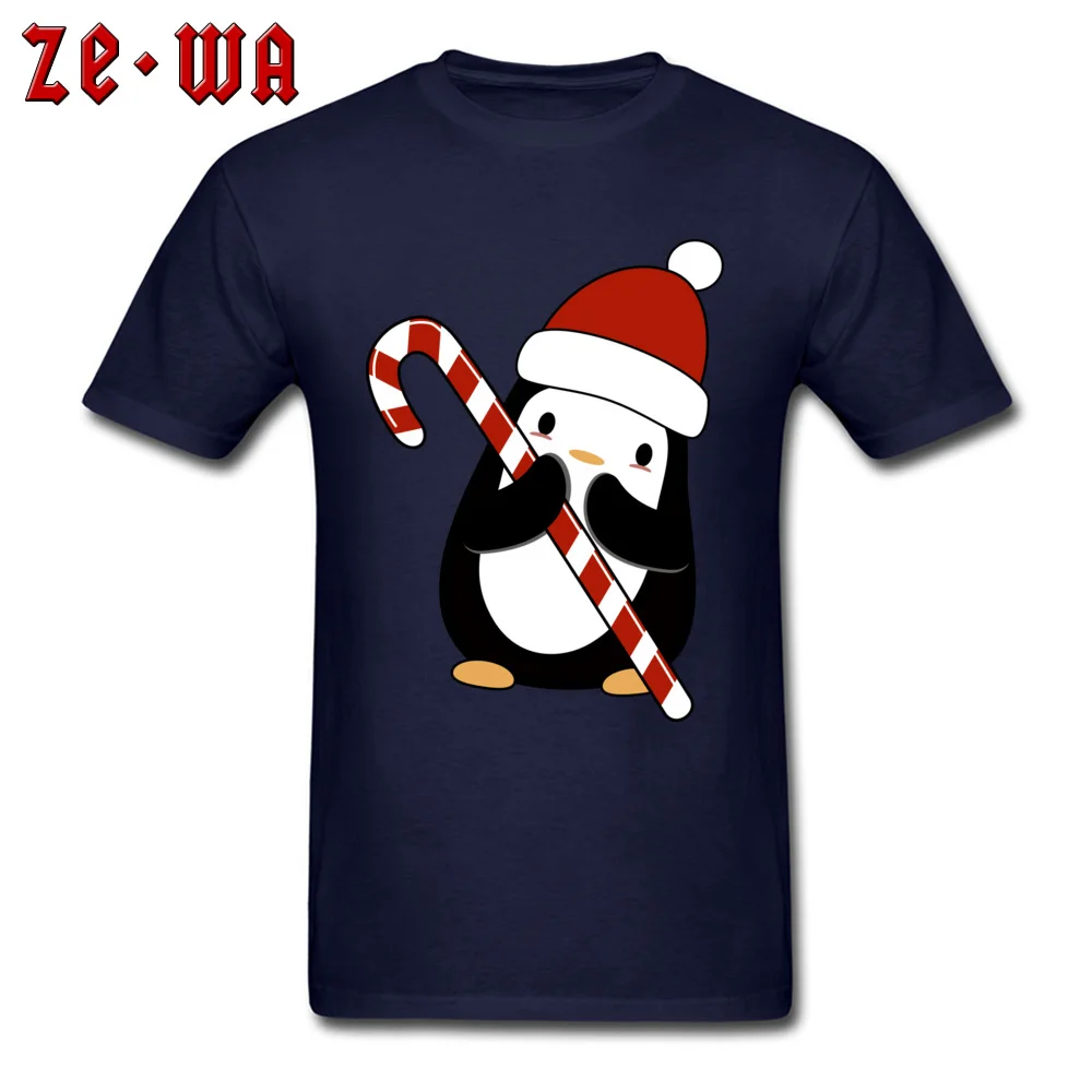 Christmas Penguin T Shirt for Men Design Summer Autumn Tops T Shirt Short Sleeve Latest Group T-shirts O Neck Pure Cotton Christmas Penguin navy