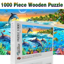 Dolphin Bay головоломки 1000 шт. взрослых головоломка деревянные головоломки мультфильм Пазлы для детей развивающие игрушки, подарки