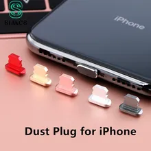 Siancs алюминиевый сплав Пылезащитная заглушка для зарядки мобильного телефона зарядный кабель для Apple IPhone 5 5S 6 6s 7 8 X Plus