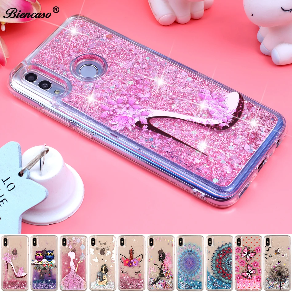 

Luxury Dynamic Bling Phone Case For Huawei P smart P20 Pro P30 P10 lite Mate 20 Honor 10 7A Y6 2018 Soft TPU Cover Glitter A18