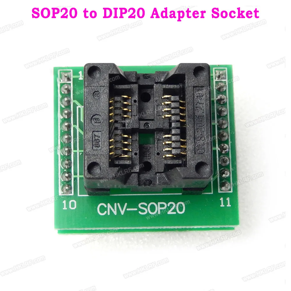 

CNV-SOP20 SOP20 to DIP20 Adapter Socket 200mil Flash Test Socket OTS20-1.27-01 Programming Adapter