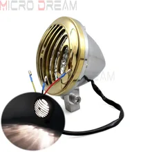 Old School Vintage Headlight 5'' Solid Brass Grille Cover for Harley Bobber Scramblers Cafe Racer Chopper universal led angel eye projector daymaker high low beam headlight cruiser chopper cafe racer old school bobber touring