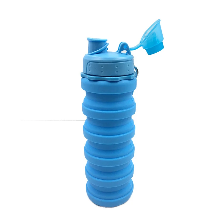 Slingifts 500 мл портативная спиральная Выдвижная складная бутылка для воды на открытом воздухе кружка для скалолазания складная бутылка силиконовая с крышкой 29475