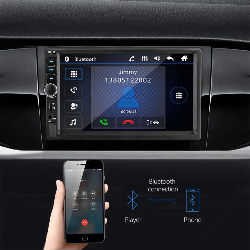 Универсальный 2 Din Автомобильный мультимедийный плеер HD стерео 7 "сенсорный