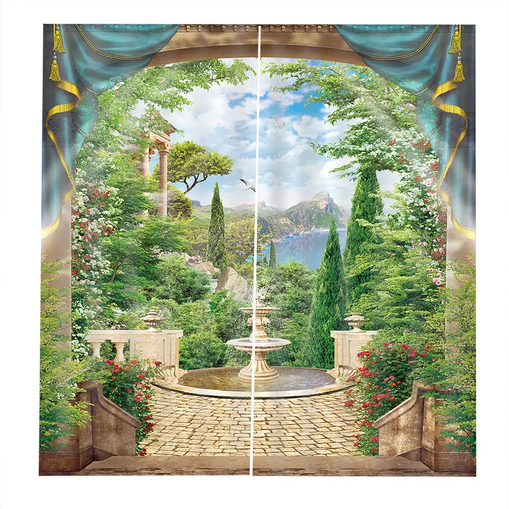 

Lakeside curtain window UV-proof Bedroom Curtains Washable Decor blinds drape Perfect Screening Home room Decorations