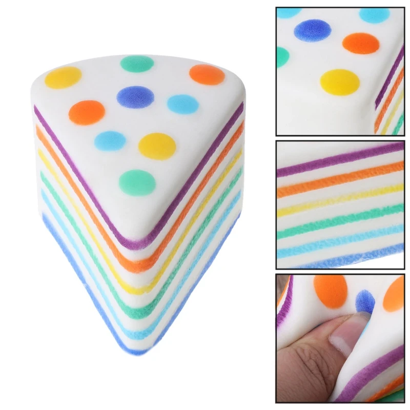 Треугольник Радужный торт мягкий анти-стресс PU медленный рост игрушки подарок для детей