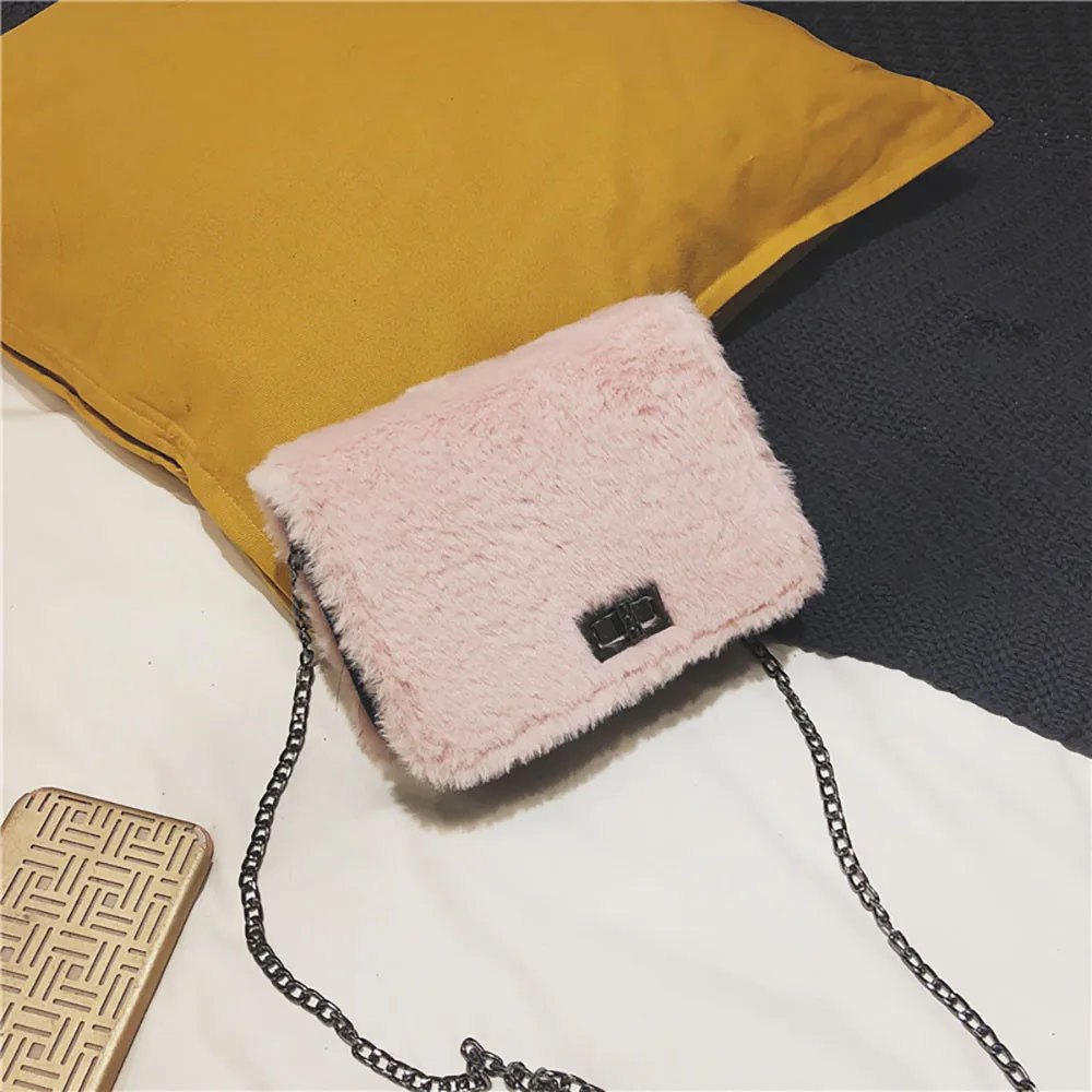 

Women Small Square Messenger Bag Wool Chain Buckle Lock Simple One Shoulder Diagonal Package PU Leather Vintage Handbag 10Oct 3