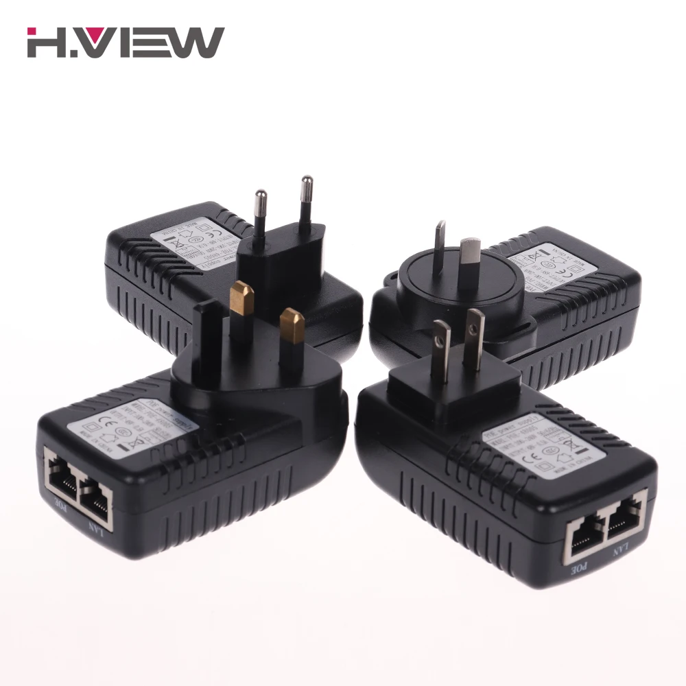 H.VIEW PoE Power Supply US EU AU UK Plug 48V 24W POE Injector Ethernet Adapter for Surveillance CCTV Security IP Camera H.VIEW PoE Power Supply US EU AU UK Plug 48V 24W POE Injector Ethernet Adapter for Surveillance CCTV Security IP Camera