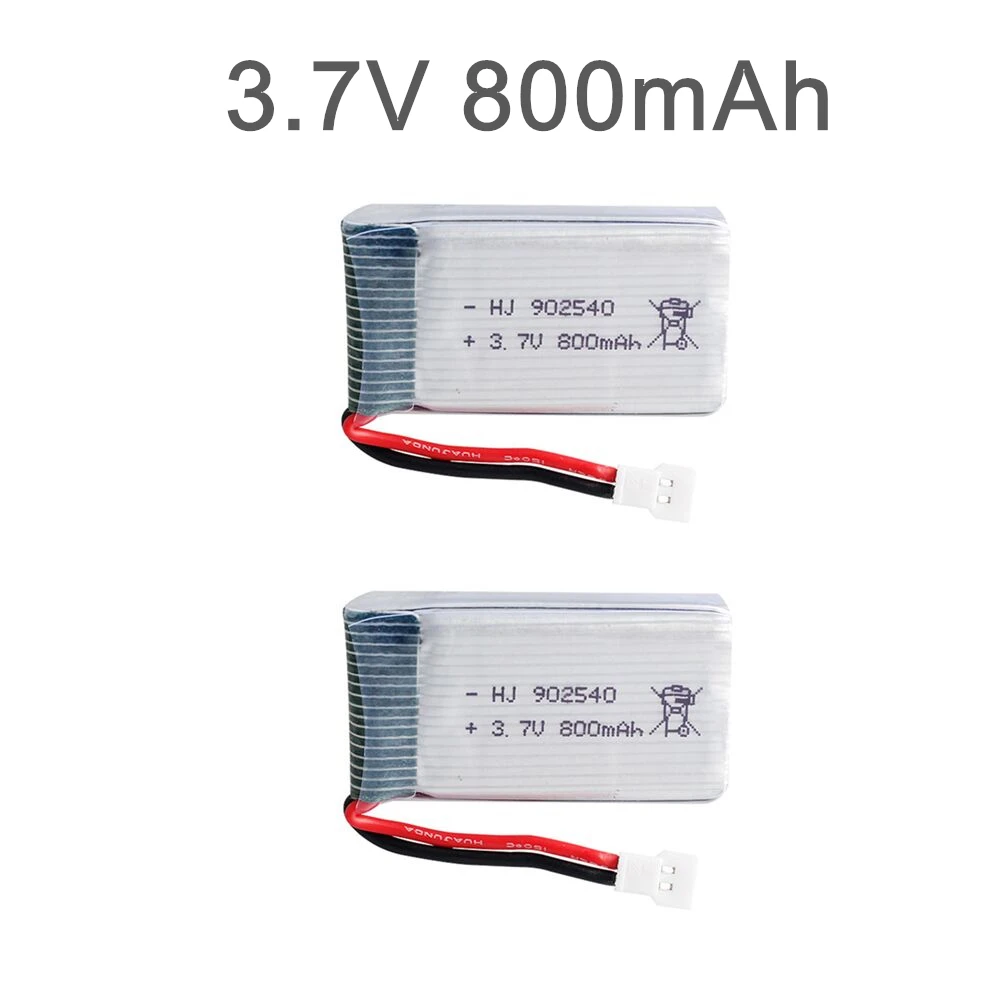 

Аккумулятор 3,7 в 800 мА · ч для Syma X5, X5C, X5SC, X5SW, M68, X5HC, X5HW, X400, X800, четырехосевая модель самолета 3,7 в, Lipo аккумулятор 902540, 2 шт./лот