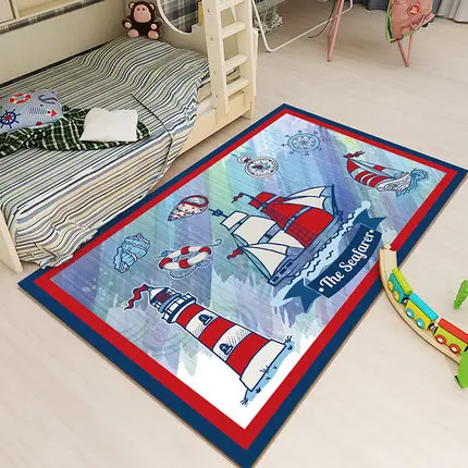 Нескользящий Детский 3d ковер для гостиной коврик для стирки милый ковер детский игровой коврик для серфинга Средиземноморский коврик для детской игровой площадки