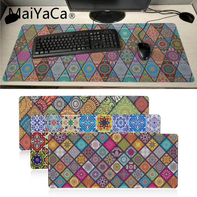 

Maiyaca Vintage Floral art diamond pattern Desktop Pad Game Mousepad Laptop Computer gaming Mat Large mouse pad gamer pad mouse