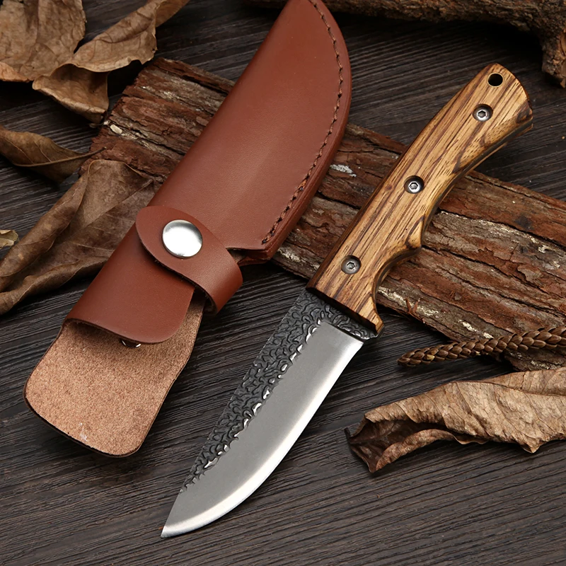

Pure Hand-forged High Carbon Steel Fixed Blade Straight Knife Outdoor Portable Hunting Knives Camping Tactical Survival Tool