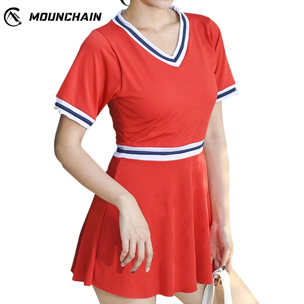 

2019 Women Swimming Dress Summer Stylish Swimsuit Conservative Style Breathable Bathing Suit