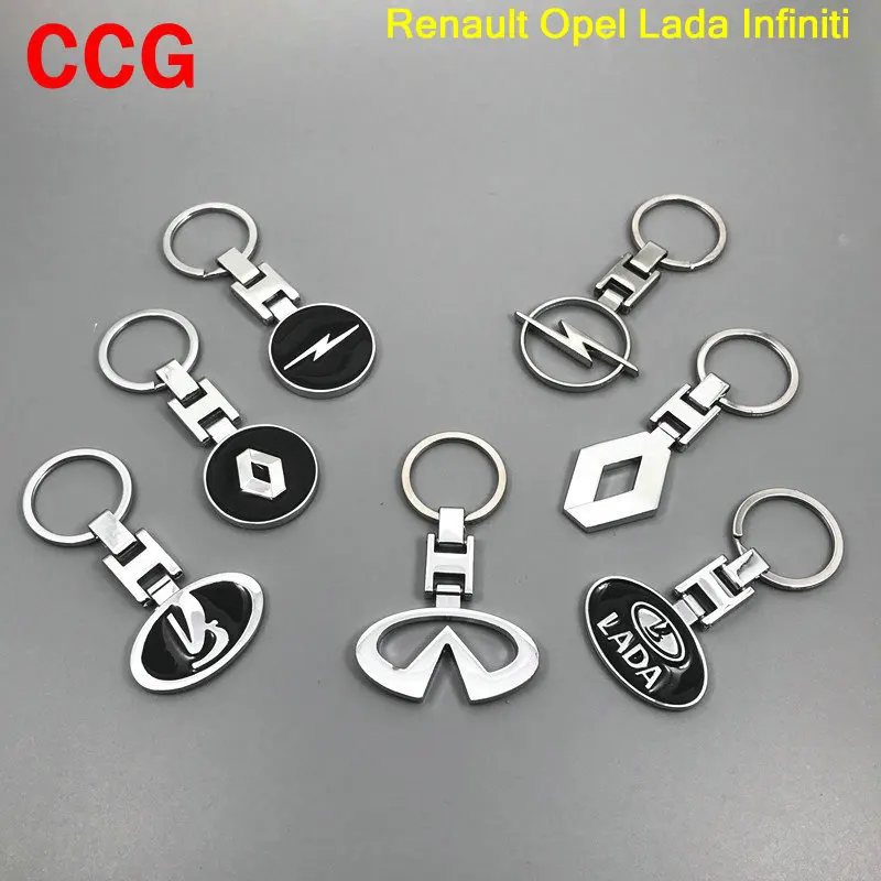 

3D Fashoin Metal Zinc Alloy Car Keychain Emblem Badge KeyRing For Renault LADA Infiniti OPEL Corsa Insignia Astra Antara Meriva