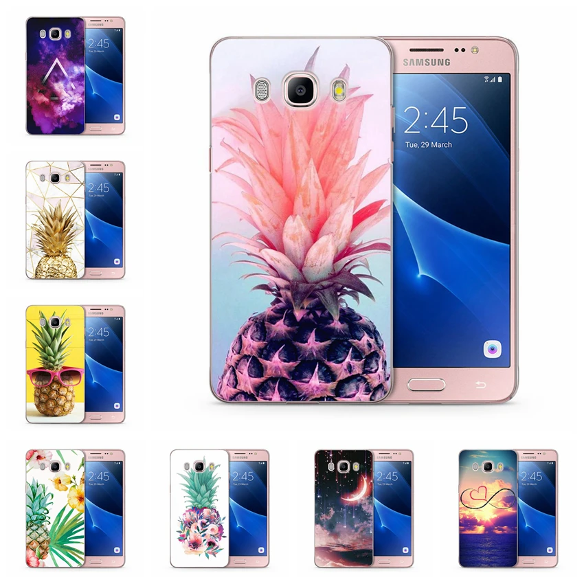 Case For Samsung Galaxy A3 A5 2016 2015 2017 prime J1 J3 J5 J7 TPU Colorful Pineapple Soft Painted Design Cover Fundas N134 |