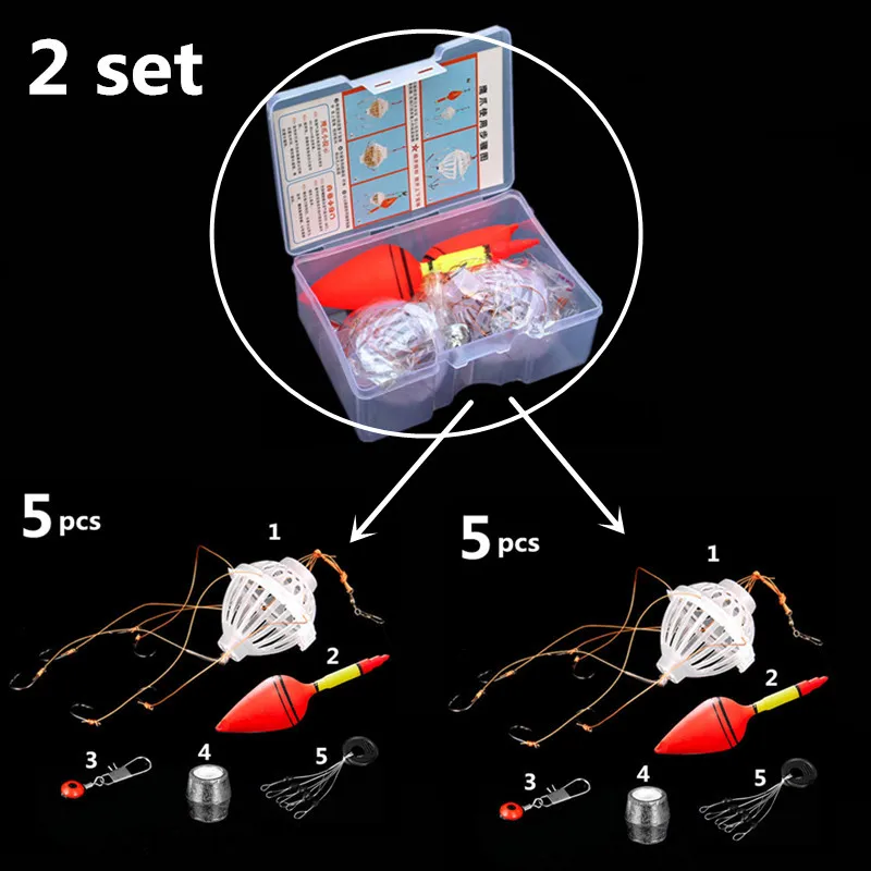 10 шт. 2 комплекта рыболовные снасти инструмент для ловли карпа поплавок морской Монстр с 6 сильными взрывными крючками рыболовное оборудование 1 Sst 5 шт