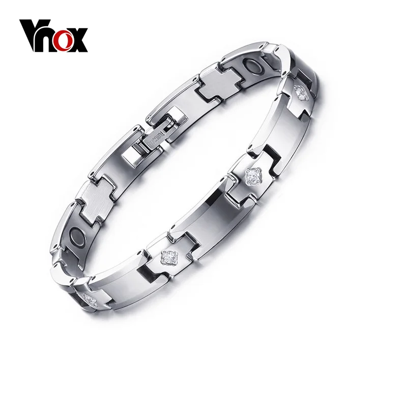 

Vnox Women's Magnetic Therapy Bracelet Tungsten Carbide Bracelet for Women 7.6