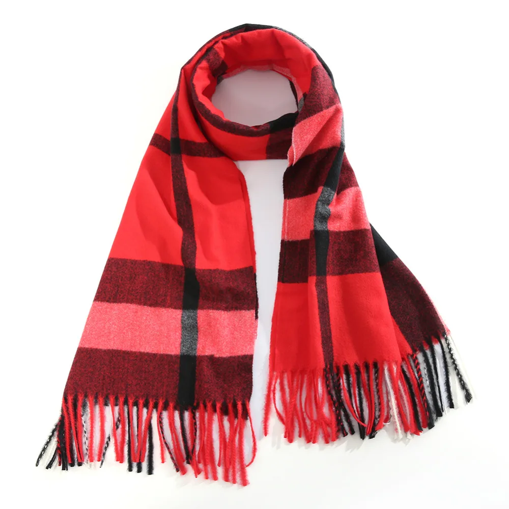 Модный женский зимний шарф> 175 см, однотонные теплые женские шарфы, кашемировая шаль, коричневая зимняя Пашмина красного цвета