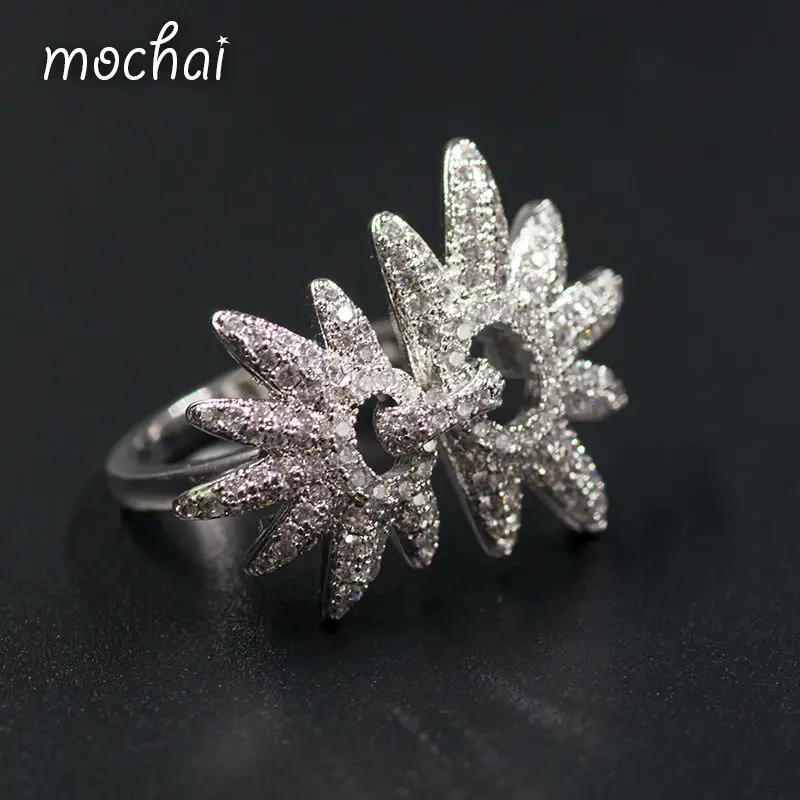 

Fashion Gold Color Cubic Zirconia Sunflower Rings For Women Brand New Design Stunning Jewelry Accessories