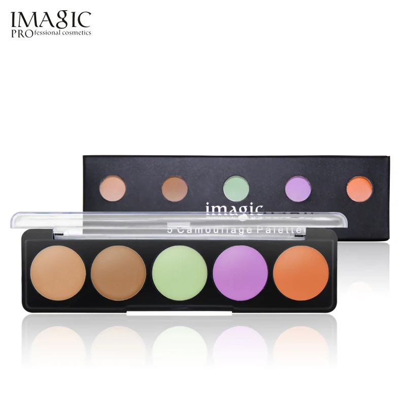 IMAGIC 5 видов цветов полное покрытие Pro макияжа корректор крем для лица крышка контур для макияжа лица натуральных косметических с буфами