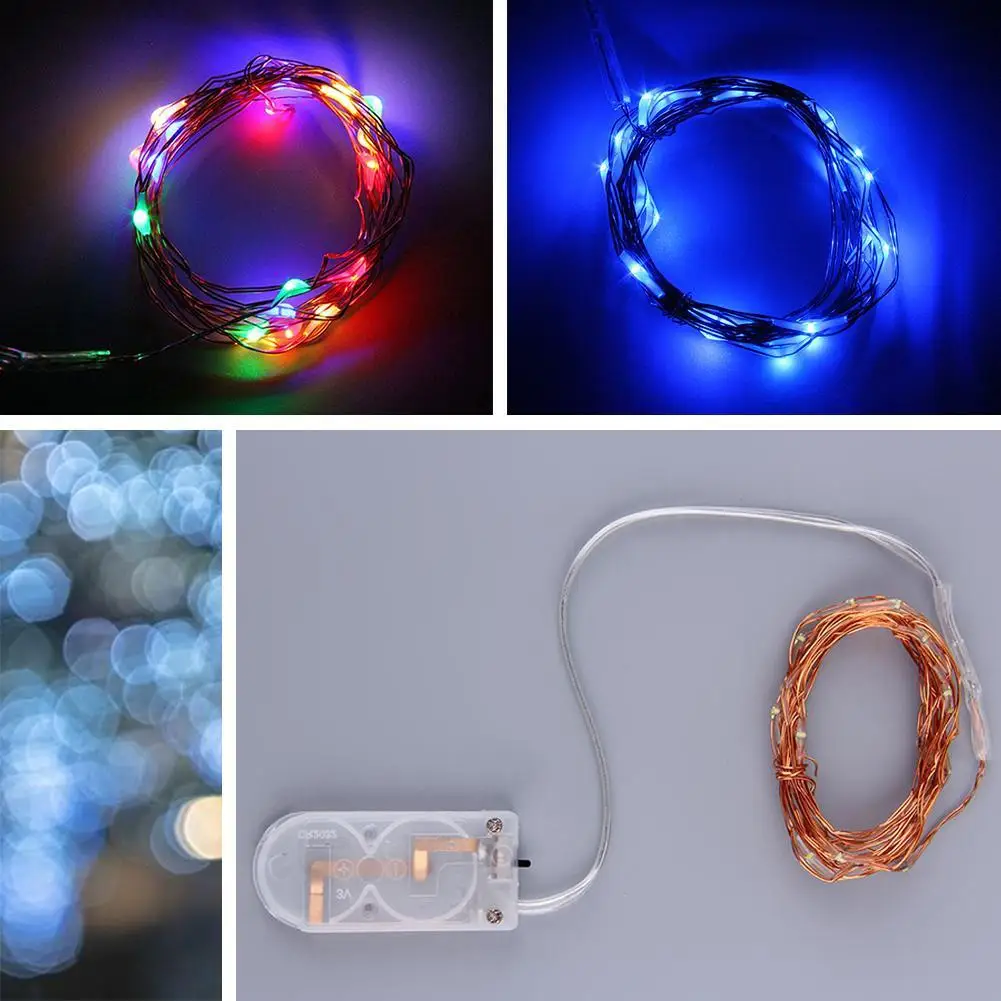 PROBE SHINY2M 20 LEDs Button Battery Operated LED Copper Wire String
