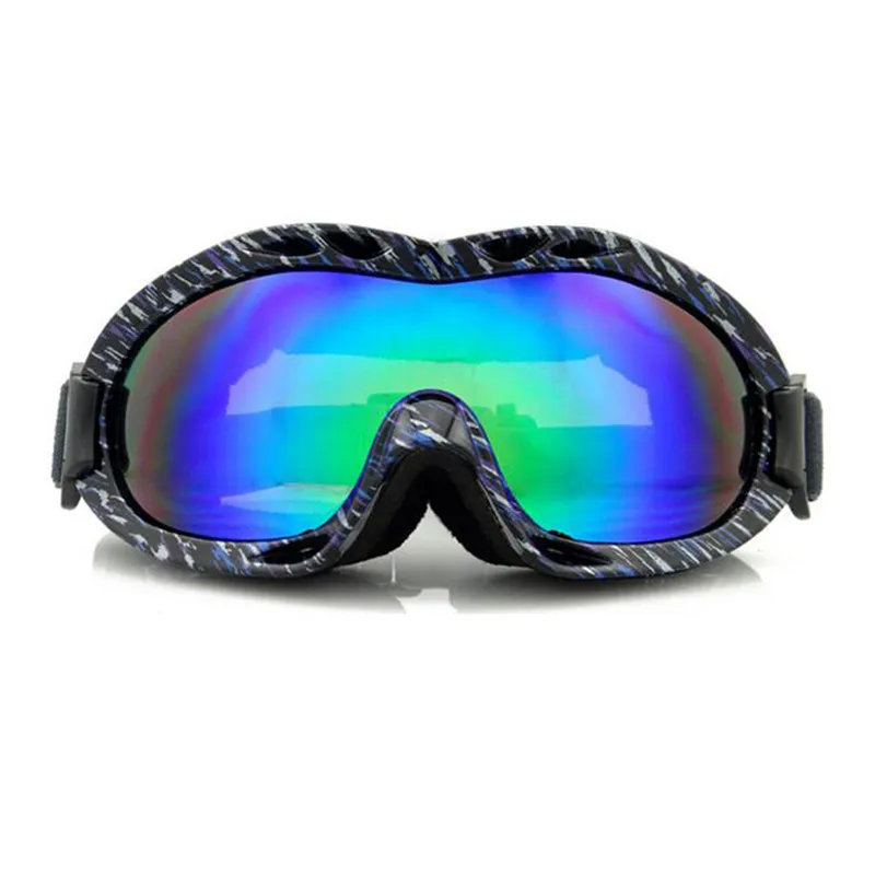 Детские лыжные очки, Девочки Мальчики линзы с покрытием Дети UV400 сноуборд очки, водонепроницаемость, анти-туман носить более RX очки - Цвет: black
