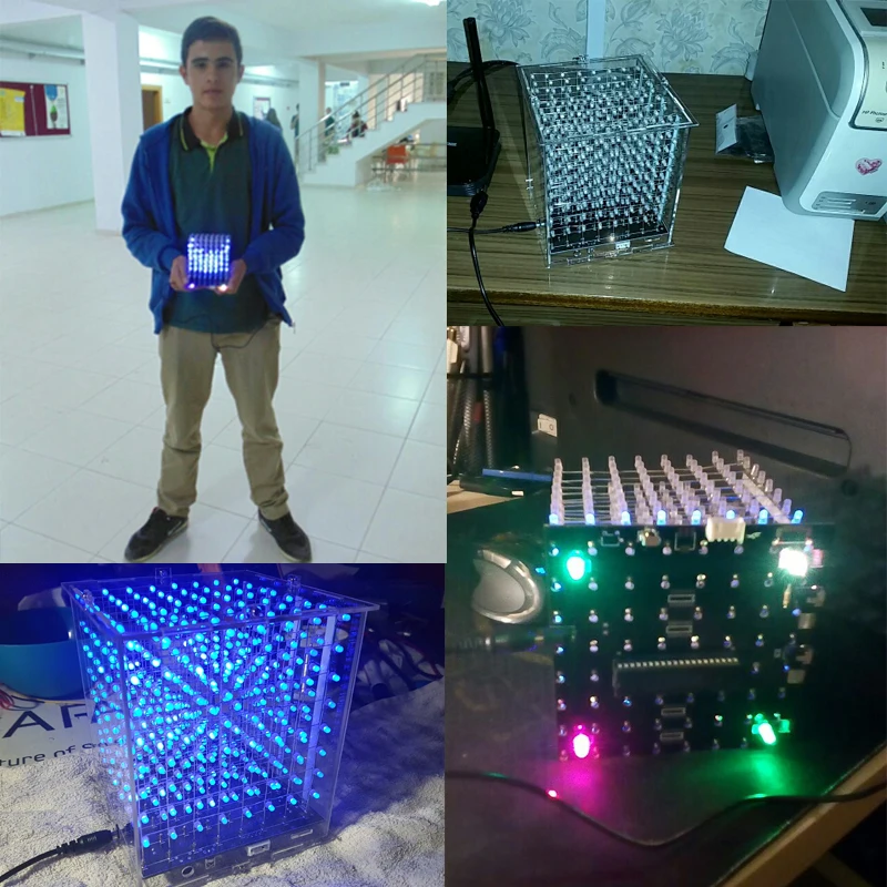 Em estoque! DIY 3D8s LED mini cubeeds