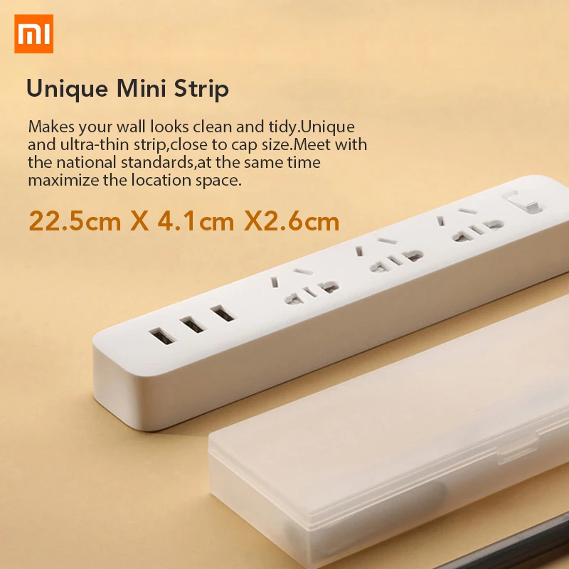 Оригинальный удлинитель питания Xiaomi быстрая зарядка 2 А 3 USB + розетки с