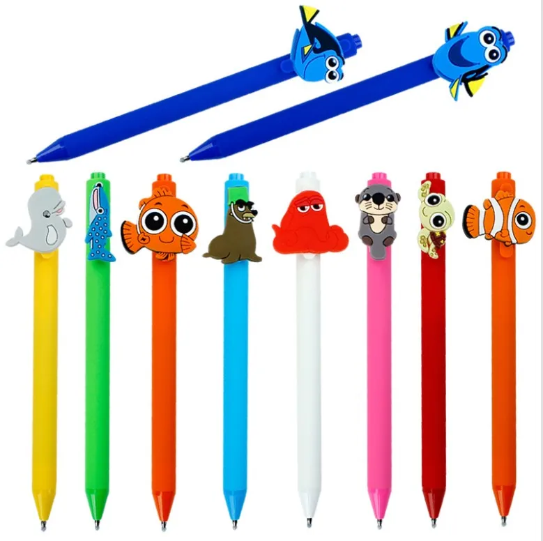 Найти Немо Акула конфетный цвет, матовый 0,5 мм черная гелиевая ручка обучения канцелярские шариковые ручки для детей