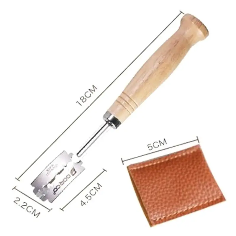 Специальный изогнутый дугой нож для хлеба с деревянной ручкой 4 шт. сменные лезвия Западный багет для резки французского бублика для тостов