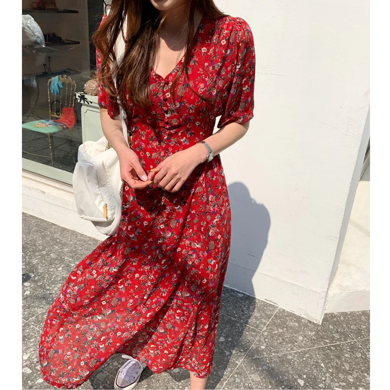 Boho шикарное Макси летнее платье женское с эластичной талией повседневное
