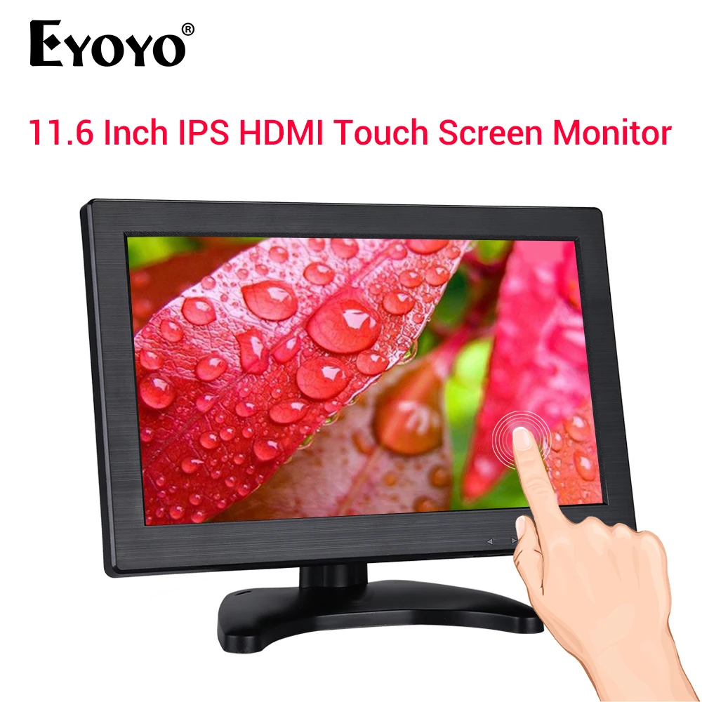

EYOYO 11.6" IPS Monitor 1920*1080 Resolution Support HDMI/VGA/AV/BNC/SPEAK Input for PC TV CCTV Camera Security