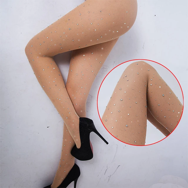 Rhinestone Fishnet Tights Plus Size  Pantyhose Plus Size Rhinestone -  Rhinestone - Aliexpress