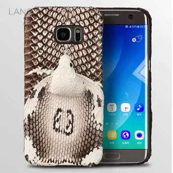 

wangcangli brand phone case real snake head back cover phone shell For Samsung Galaxy S7 Edge full manual custom processing