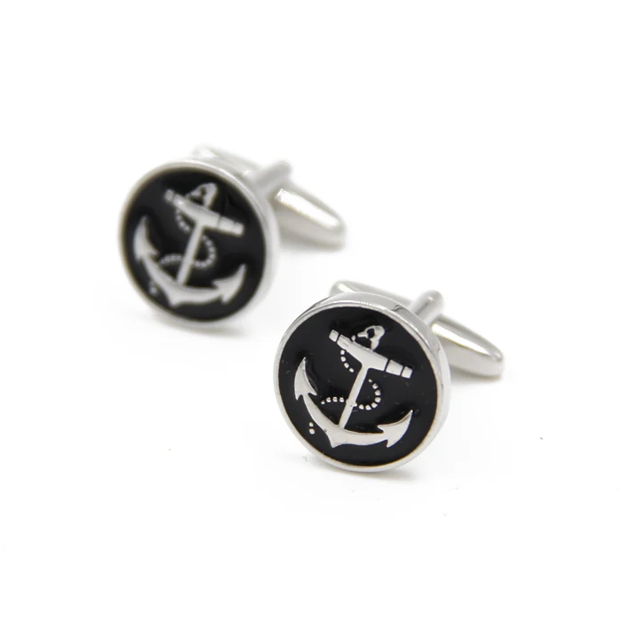 Cuff Links Anchor Cufflinks~Navy Sea Boat Anchor Engraved Personalised Box