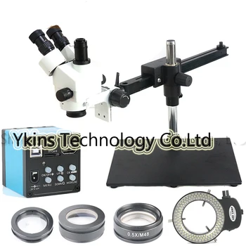 

Simul-Focal 3.5X 7X 45X 90X Trinocular Stereo Zoom Microscope With IR 16MP 1080P HDMI USB Camera for PCB Inspection Microscope