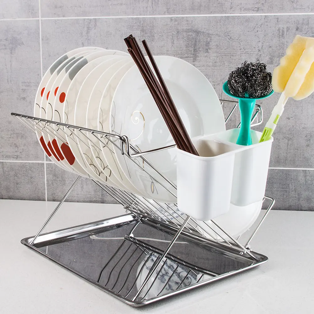  Bowl rack drain rack 304 stainless steel dishes kitchen utensils tableware storage bowl chopsticks  - 32921603773