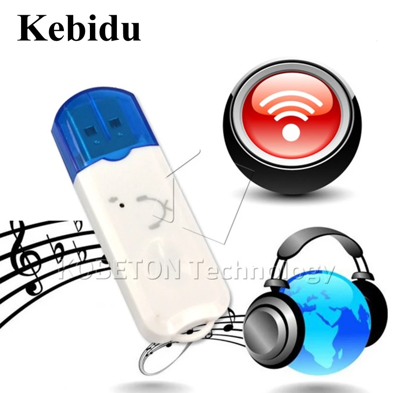 Kebidu USB Bluetooth V2.1 Аудио музыкальный приемник адаптер беспроводной ключ для динамика для iPhone samsung