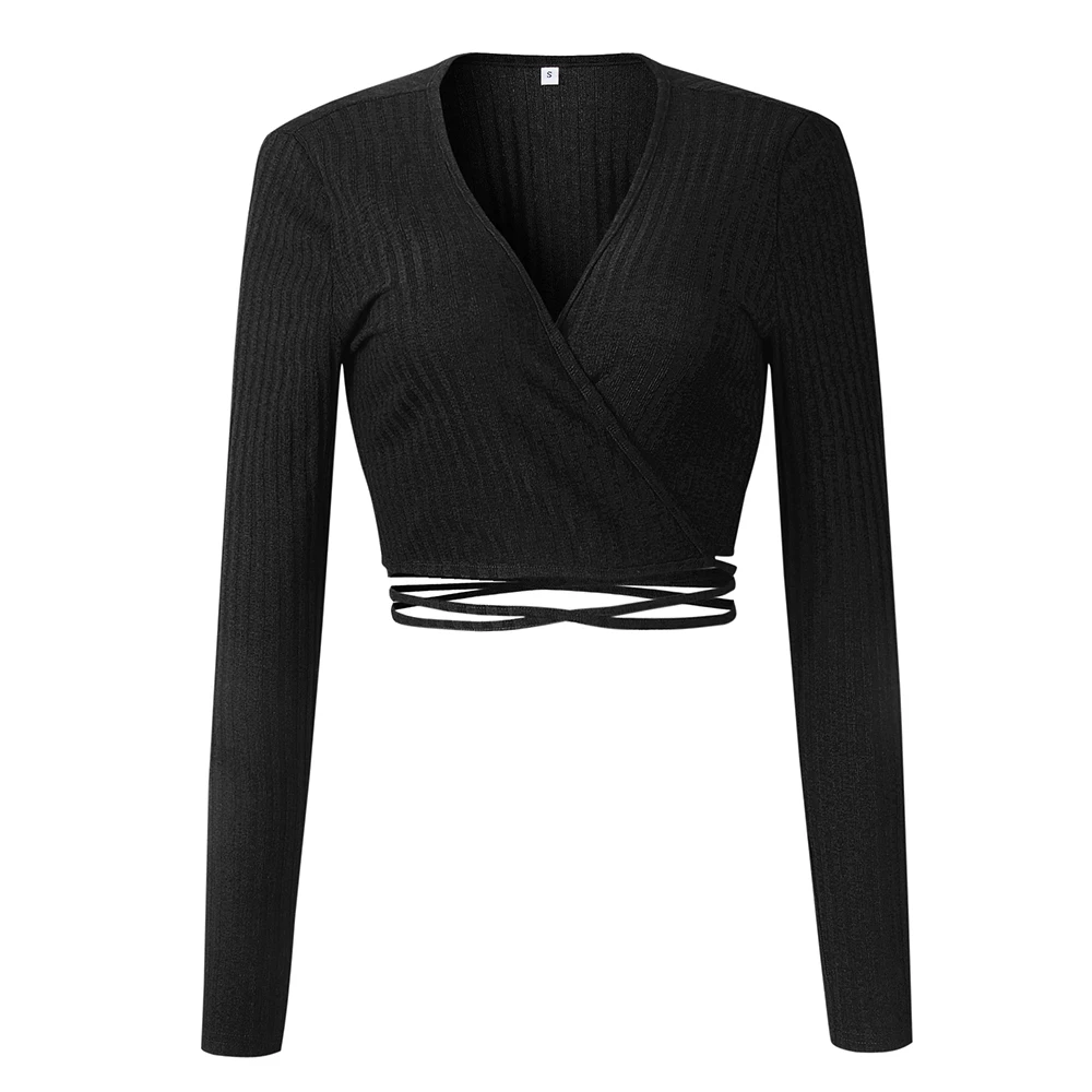 Women Fashion Sweater 2018 New Autumn Winter V-Neck Slim Tops Women Short Knitted Pullovers Long Sleeve Shirt Female Clothing Sweaters