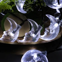 6 м 30 светодиодный s в форме Луны, светодиодный фонарь на батарейках, водонепроницаемые рождественские сказочные огни для свадьбы Вечерние садовые праздничные украшения