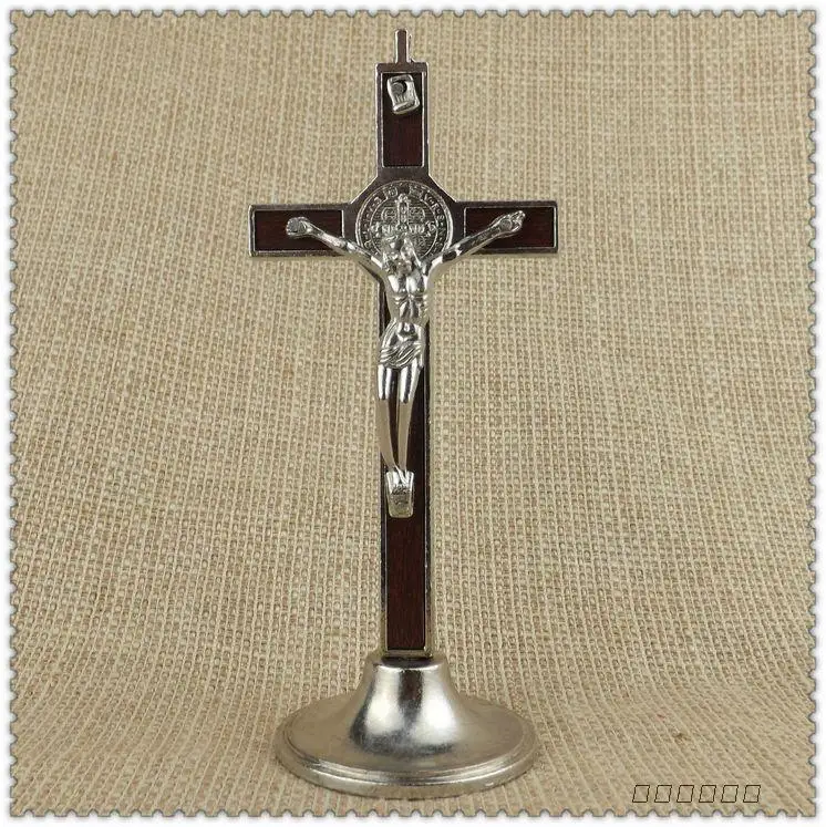 

The Catholic Holy Cross Crucifix Inner Wood Inlay Base Type Religious Sacred Catholicism Church Cathedral Xyloid Rood Jesus 12cm