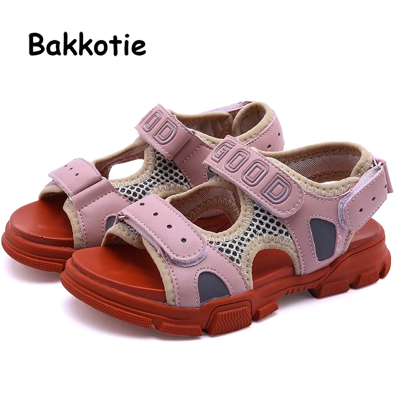 

Bakkotie 2019 Summer Kids Black Soft Mesh Beach Shoes Baby Boys Fashion Sandals New Children Breathable Sports Casual Sandals