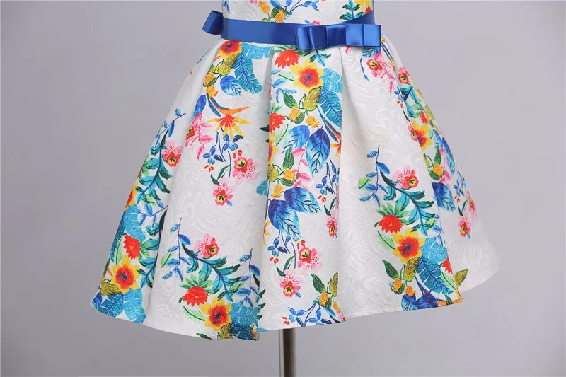 Big virgin princess dress Dresses for girls Floral printed Jacquard European and American girls' dresses05