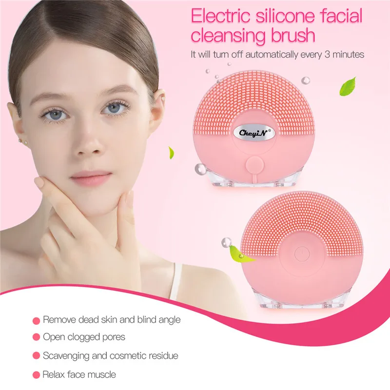 Mini Electric Facial Cleansing Brush Waterproof Adjustable Silicone
