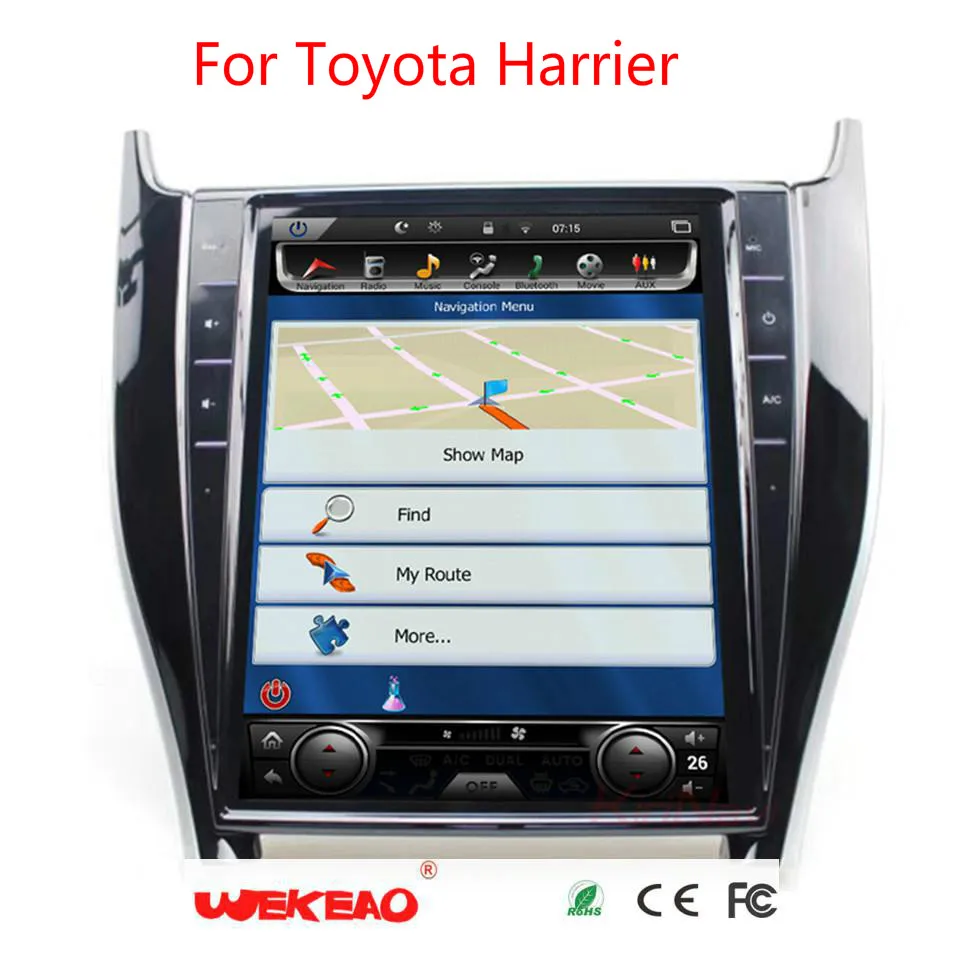 Wekeao 12 1 &quotвертикальный Экран Тесла Стиль Android 6 0 радио автомобиль Toyota Harrier dvd-плеер