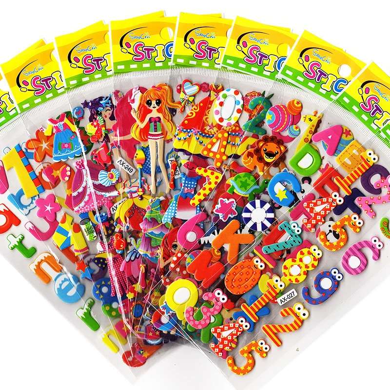 Пластиковые аниме наклейки UainCube 6 шт./компл. сделай сам кавайные из ПВХ с цветами