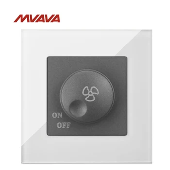 

Free Shipping,MVAVA Ceiling Fan Dimmer Speed Control Wall Turn ON/OFF 500W Rotate Switch Luxury White Crystal UK/EU Standard