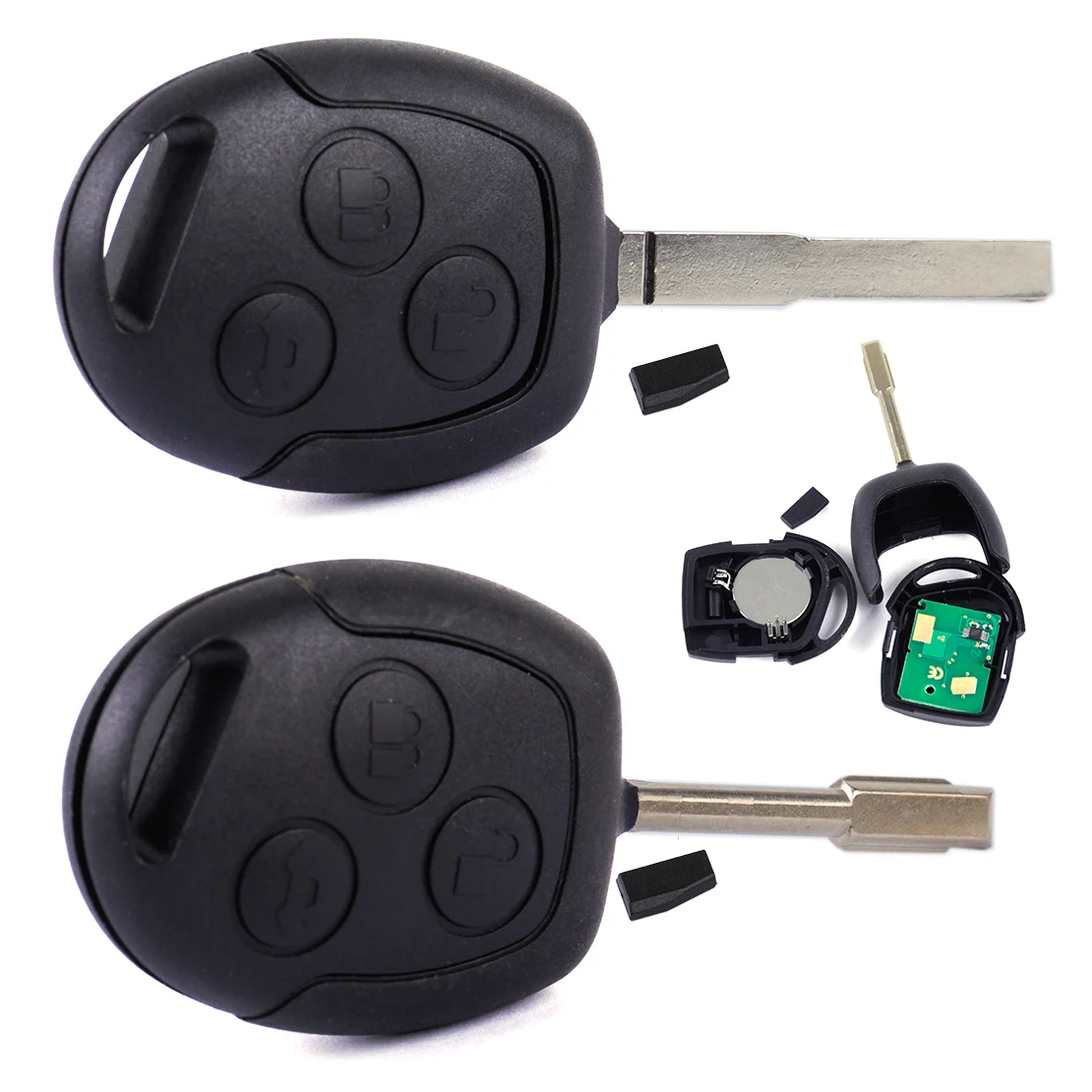 

DWCX New Black Car Remote Key 3 Button Entry Key 433MHZ Replacement Fit For Ford Mondeo Fiesta Focus KA 2002