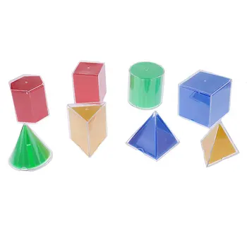 

8pcs Plastic Geometric Blocks Model Teaching Aid Mathematics Learning Educational Toys for Children Toddler Kids