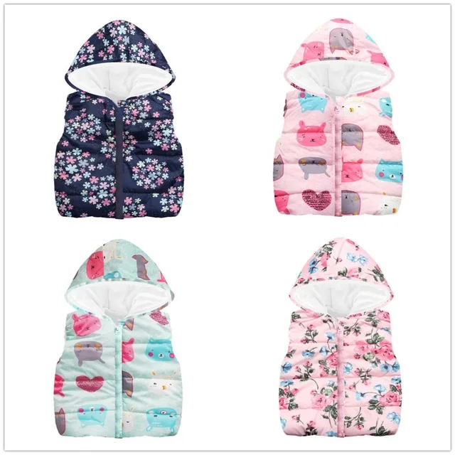 

Pink Baby Girl Waistcoat Fleece Children Coat Clothing Girl Vest Outfits Floral Kids Overcoat Hoodies Sleeveless Jacket Tank Top